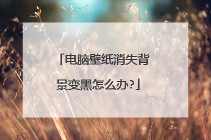 电脑壁纸消失背景变黑怎么办?