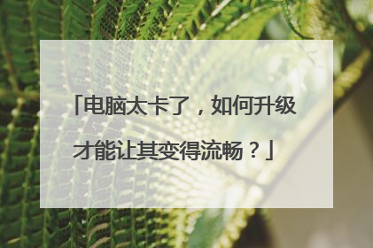 电脑太卡了,如何升级才能让其变得流畅?