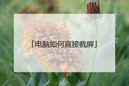 电脑如何直接截屏