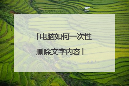 电脑如何一次性删除文字内容