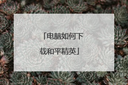 电脑如何下载和平精英