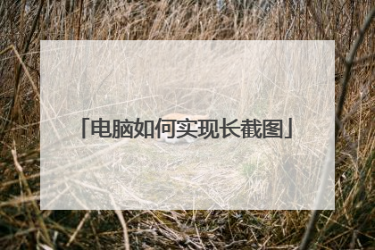 电脑如何实现长截图