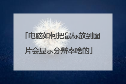 电脑如何把鼠标放到图片会显示分辩率啥的