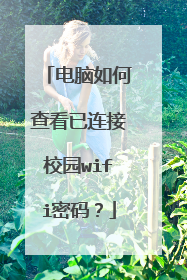 电脑如何查看已连接校园wifi密码?