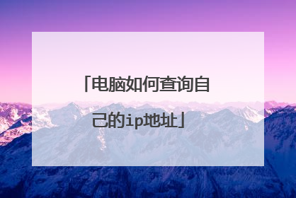 电脑如何查询自己的ip地址