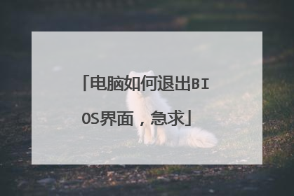 电脑如何退出BIOS界面，急求