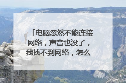 电脑忽然不能连接网络,声音也没了,我找不到网络,怎么办。各位大神?