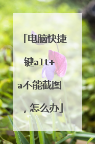 电脑快捷键alt+a不能截图，怎么办