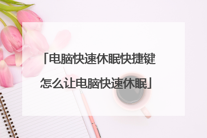 电脑快速休眠快捷键 怎么让电脑快速休眠