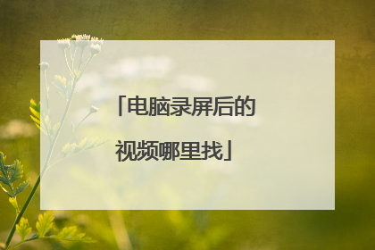 电脑录屏后的视频哪里找