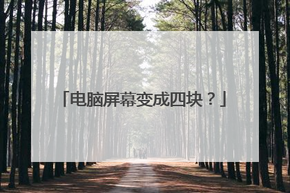 电脑屏幕变成四块?