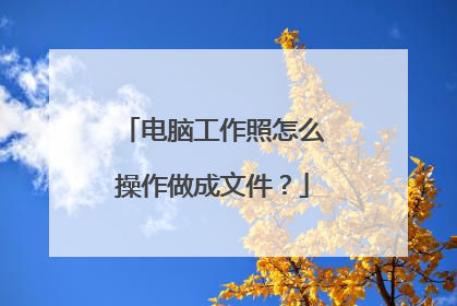 电脑工作照怎么操作做成文件？