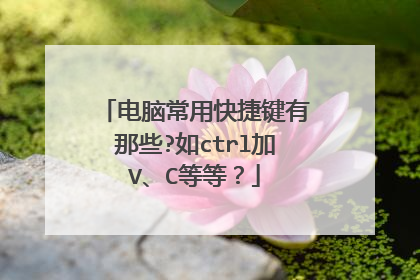 电脑常用快捷键有那些?如ctrl加V、C等等?