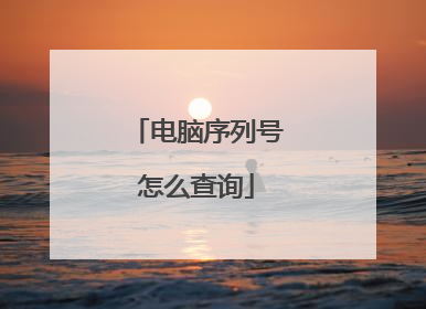 电脑序列号怎么查询