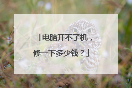 电脑开不了机,修一下多少钱?
