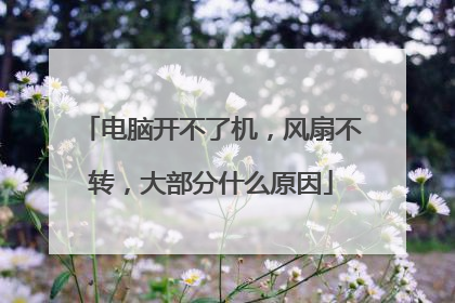 电脑开不了机,风扇不转,大部分什么原因