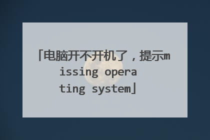 电脑开不开机了,提示missing operating system