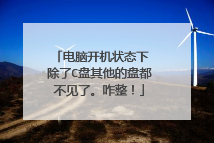 电脑开机状态下 除了C盘其他的盘都不见了。咋整!