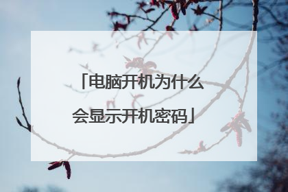 电脑开机为什么会显示开机密码