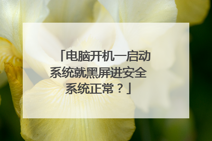 电脑开机一启动系统就黑屏进安全系统正常？