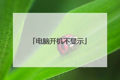 电脑开机不显示