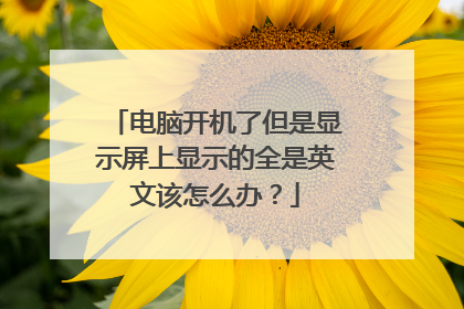 电脑开机了但是显示屏上显示的全是英文该怎么办？