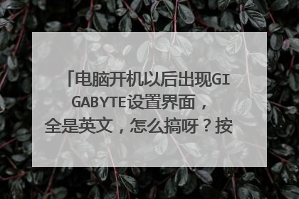 电脑开机以后出现GIGABYTE设置界面,全是英文,怎么搞呀?按ESC退出此界面重启后还是这样求解