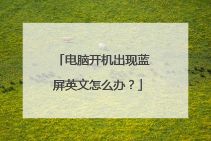 电脑开机出现蓝屏英文怎么办?