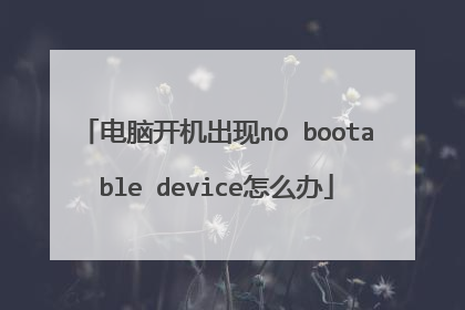 电脑开机出现no bootable device怎么办