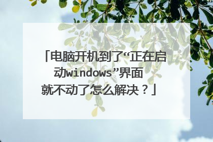 电脑开机到了“正在启动windows”界面就不动了怎么解决？