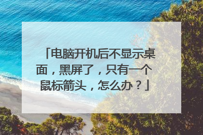 电脑开机后不显示桌面，黑屏了，只有一个鼠标箭头，怎么办？