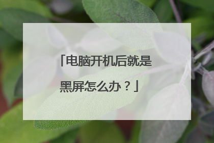 电脑开机后就是黑屏怎么办？