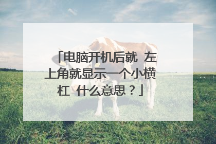 电脑开机后就 左上角就显示一个小横杠 什么意思？