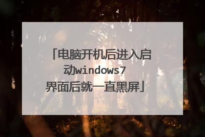 电脑开机后进入启动windows7界面后就一直黑屏