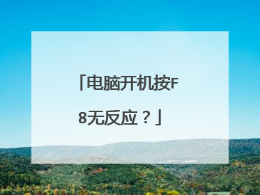 电脑开机按F8无反应?