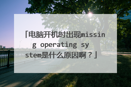 电脑开机时出现missing operating system是什么原因啊?