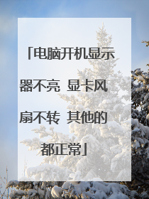 电脑开机显示器不亮 显卡风扇不转 其他的都正常
