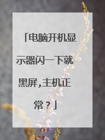 电脑开机显示器闪一下就黑屏,主机正常?