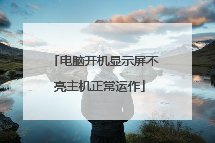 电脑开机显示屏不亮主机正常运作