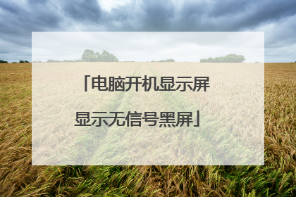 电脑开机显示屏显示无信号黑屏