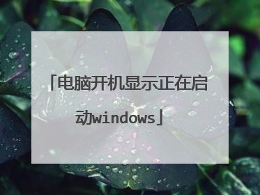 电脑开机显示正在启动windows