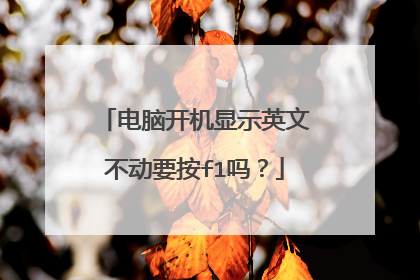 电脑开机显示英文不动要按f1吗?