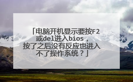 电脑开机显示要按F2或del进入bios，按了之后没有反应也进入不了操作系统？
