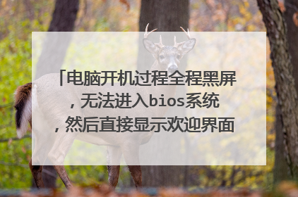 电脑开机过程全程黑屏,无法进入bios系统,然后直接显示欢迎界面,求大神解决方法