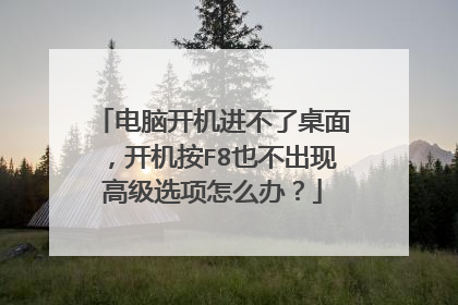 电脑开机进不了桌面，开机按F8也不出现高级选项怎么办？