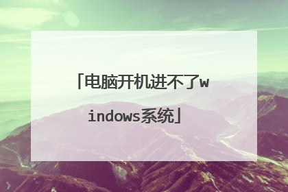 电脑开机进不了windows系统