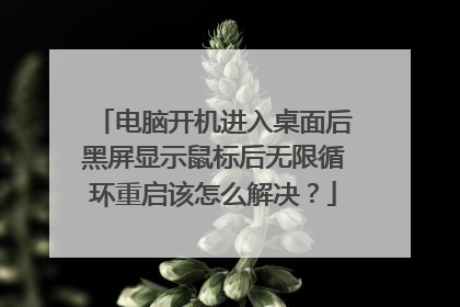 电脑开机进入桌面后黑屏显示鼠标后无限循环重启该怎么解决?