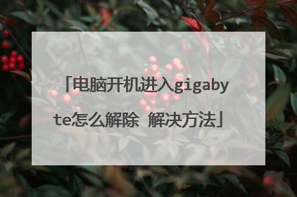 电脑开机进入gigabyte怎么解除 解决方法