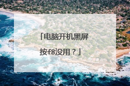 电脑开机黑屏按f8没用?