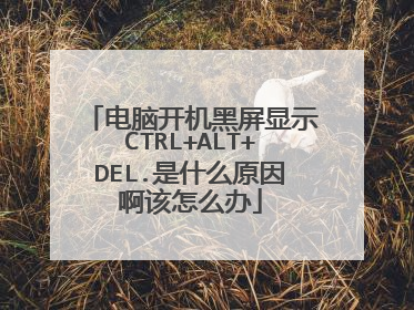 电脑开机黑屏显示CTRL+ALT+DEL.是什么原因啊该怎么办